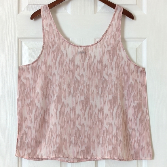 Jason Wu Abstract Animal Print Silky Scoop Neck Relaxed Tank Top Light Pink XL - Picture 10 of 11